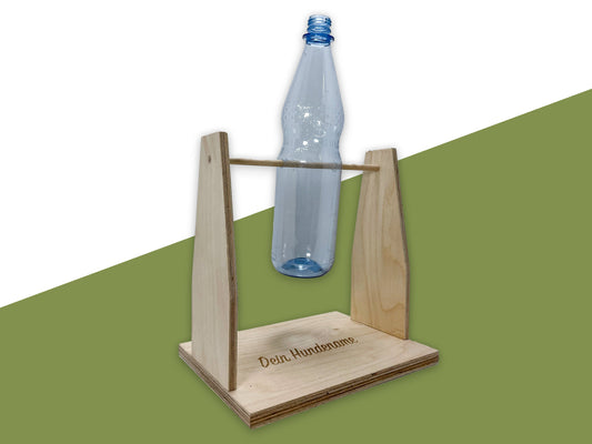 Handgefertigtes Hunde-Futterspielzeug aus Holz – Intelligenzspiel mit Wunschname