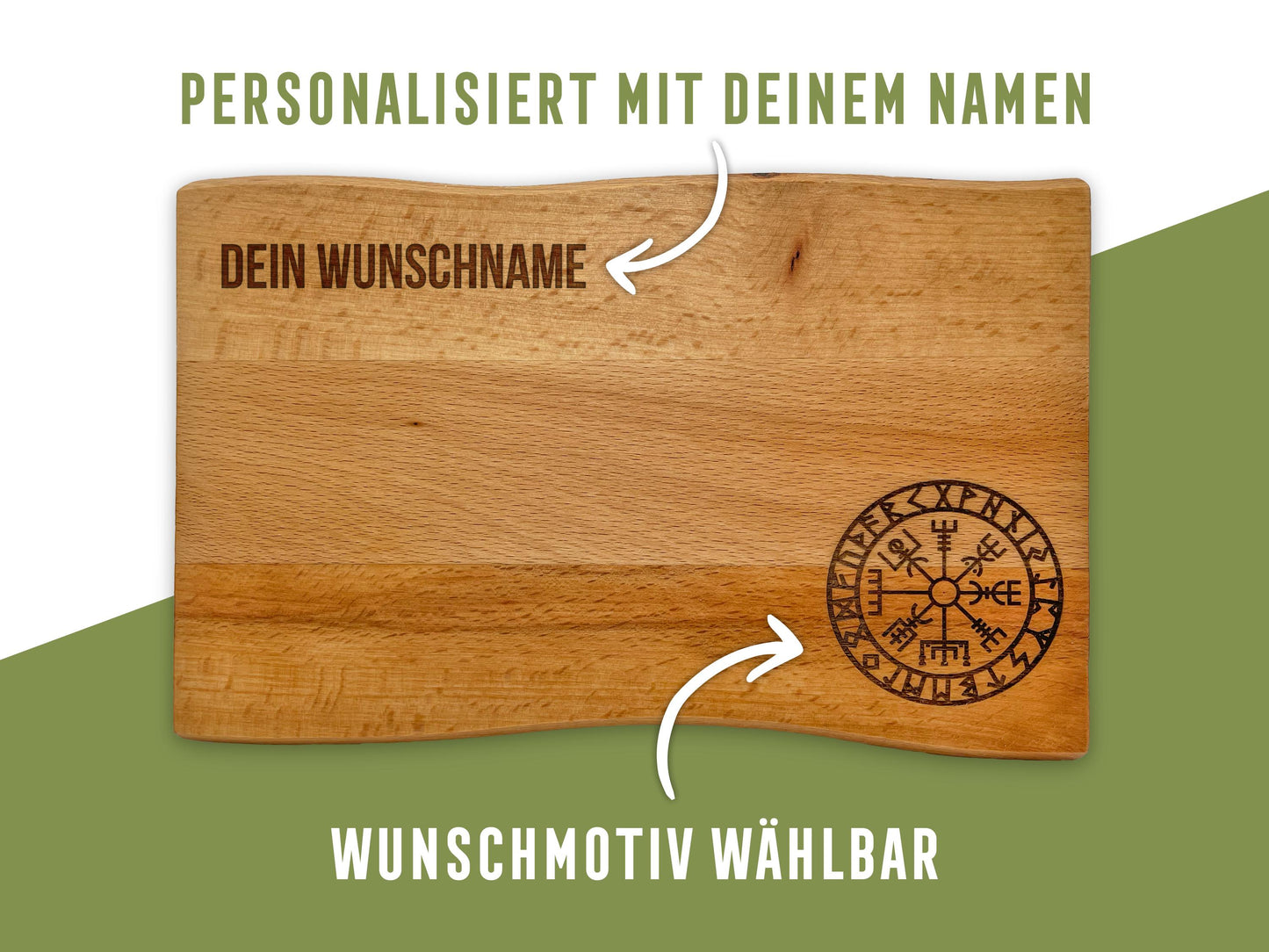 Handgefertigtes Vesperbrett aus Buchenholz – mit Wunschmotiv & Personalisierung