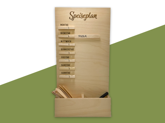 Essens-Wochenplan aus Holz – Handgemachter Speiseplan für die ganze Familie