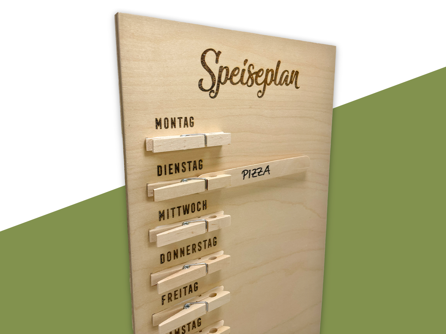 Essens-Wochenplan aus Holz – Handgemachter Speiseplan für die ganze Familie
