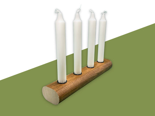 Upcycling Adventskranz aus altem Eichen-Tischbein – nachhaltiges Einzelstück für die Adventszeit