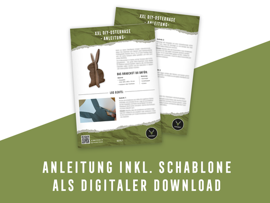 XXL-Osterdeko basteln: DIY-Steckfigur Osterhase aus Holz - Anleitung inkl. Schablone (PDF Download)